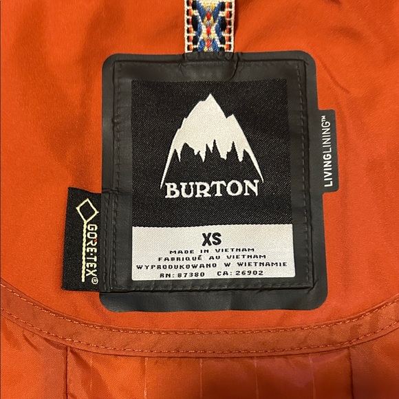 Burton Women's XS Kaylo Gore-Tex Orange Hooded Snow Jacket - Picture 12 of 16